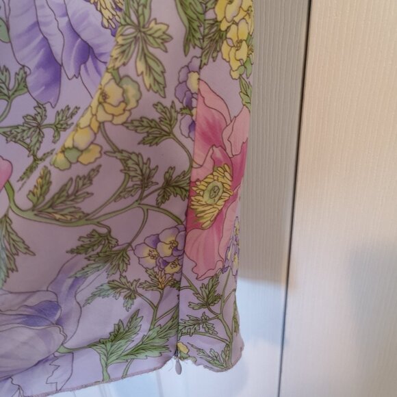 Bob Mackie women's floral 3/4 sleeve blouse Size M - Picture 3 of 7